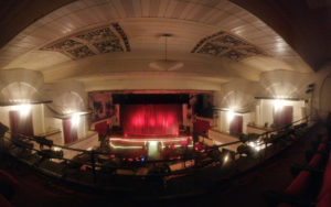 The Darress Theater stage, as seen from the balcony