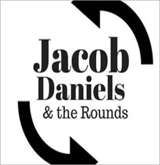 A black and white image of the logo for jacob daniels & the rounds.